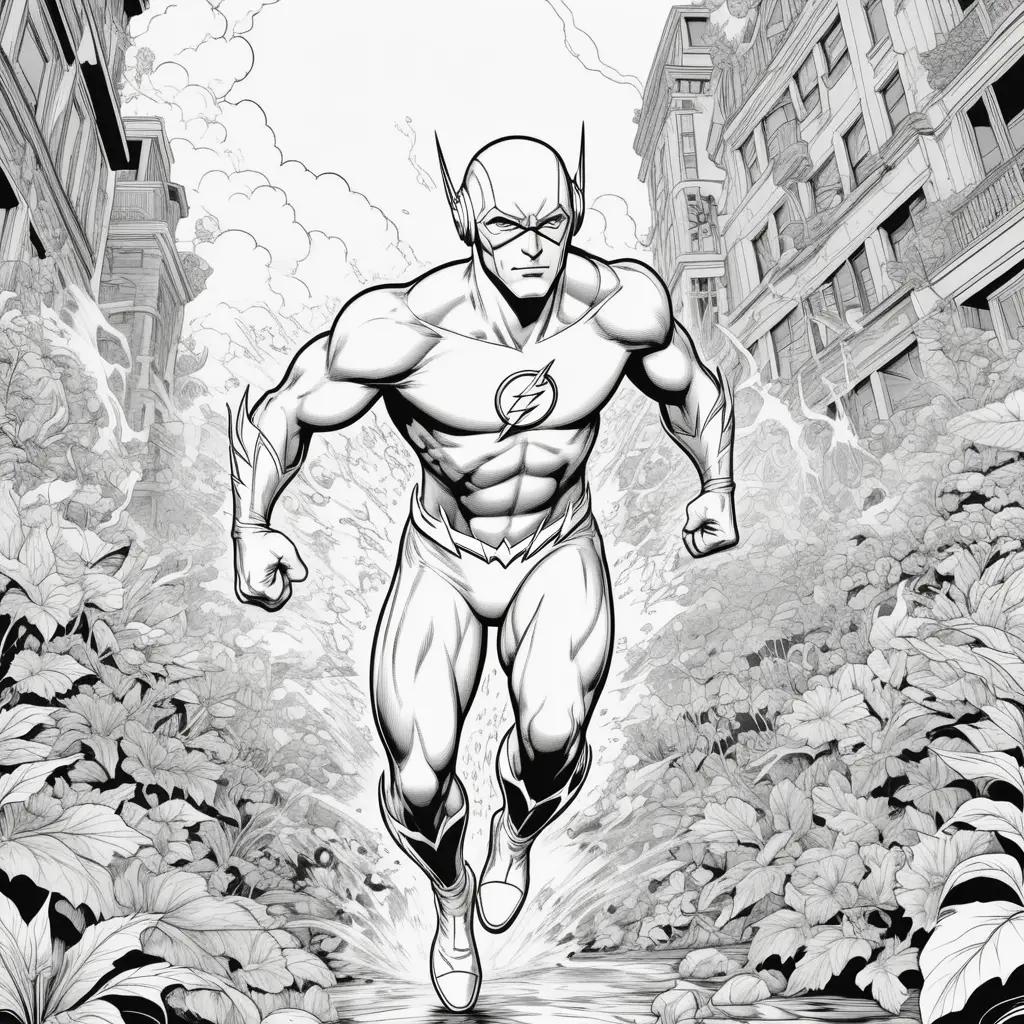 Black and white color pages of the Flash