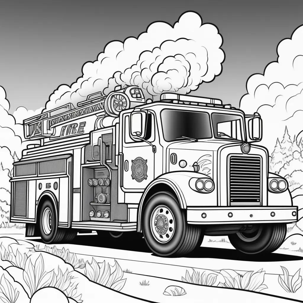 8 бесплатных прозрачных PNG изображений fire truck coloring pages для  скачивания, страница 1