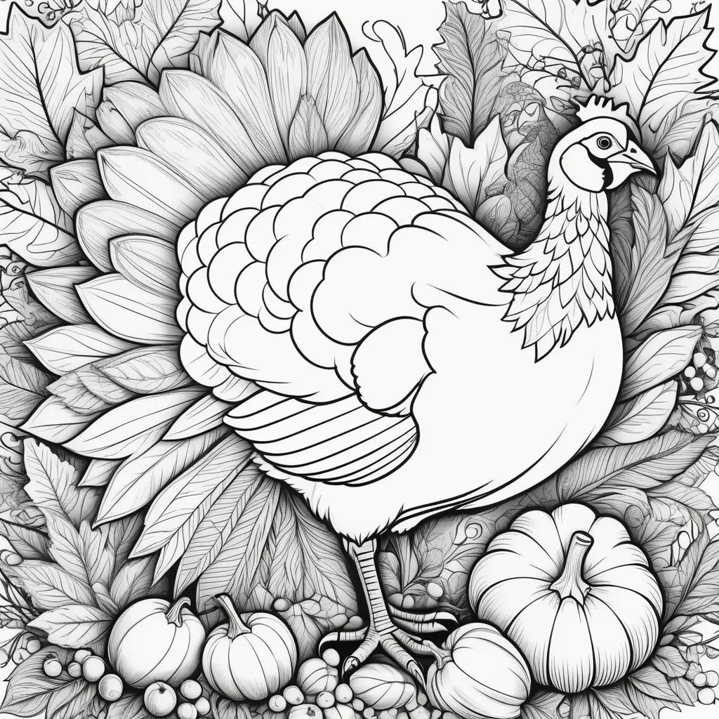 Black and white coloring pages for Thanksgiving