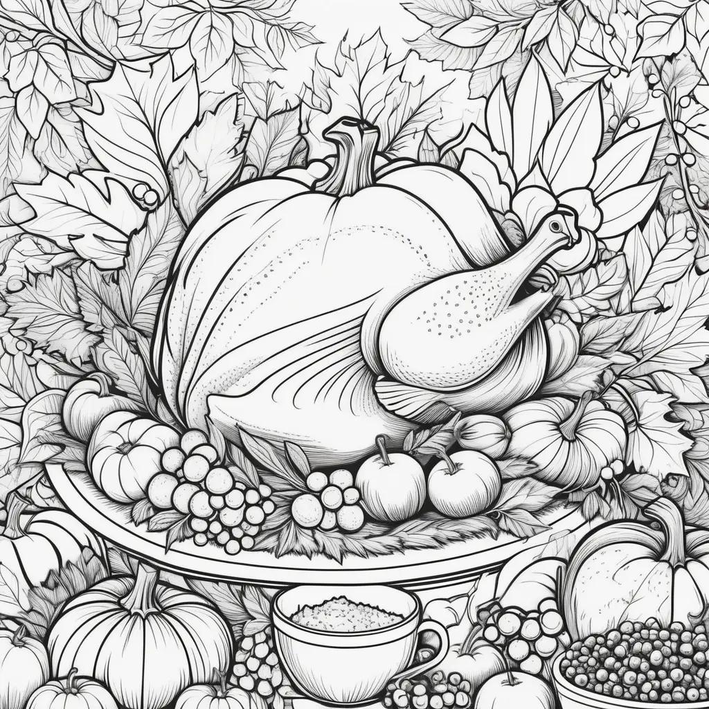 Black and white coloring pages for Thanksgiving