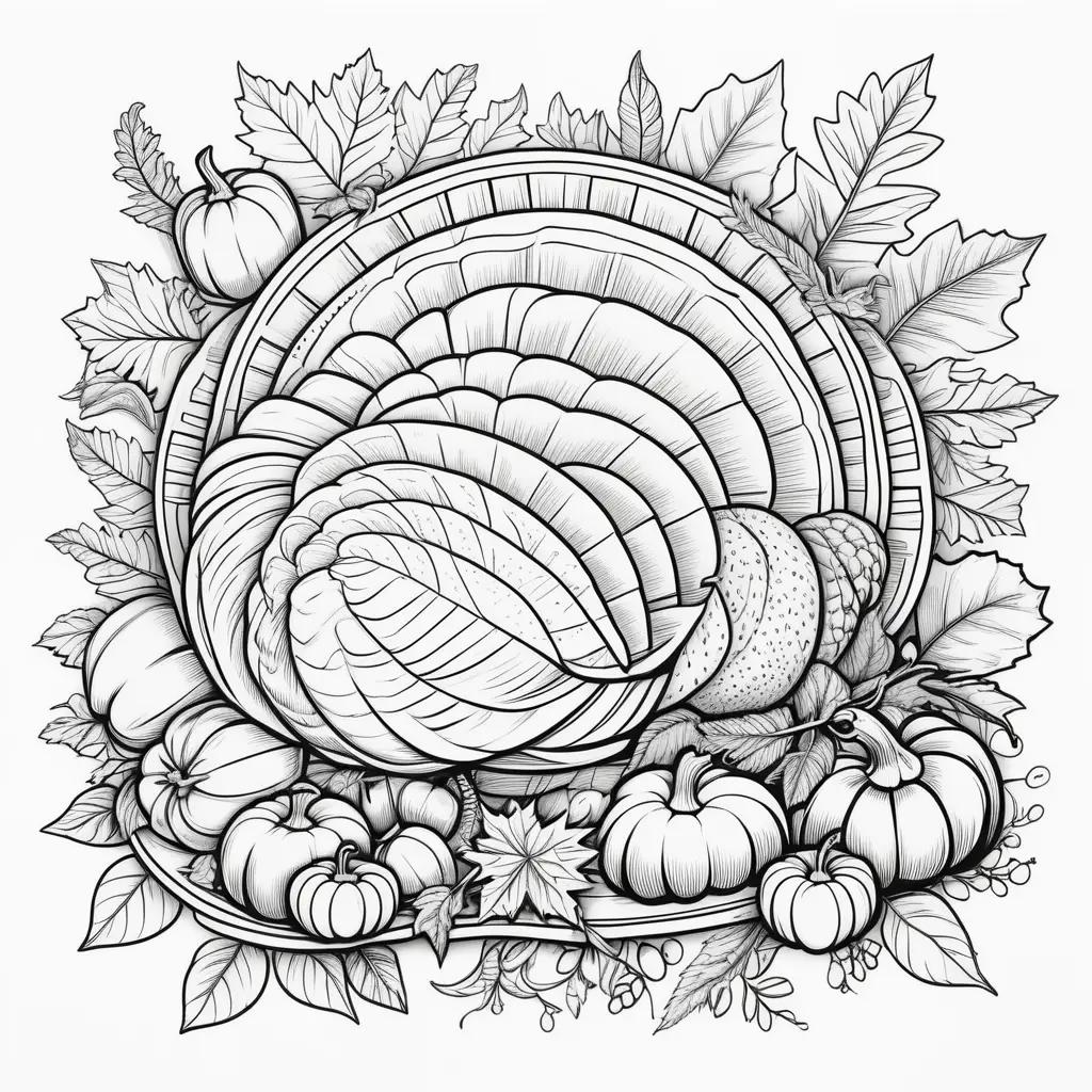 Black and white coloring pages for Thanksgiving