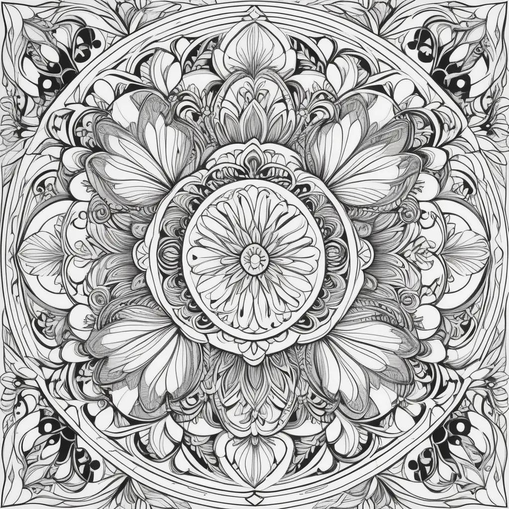 Black and white coloring pages for adults