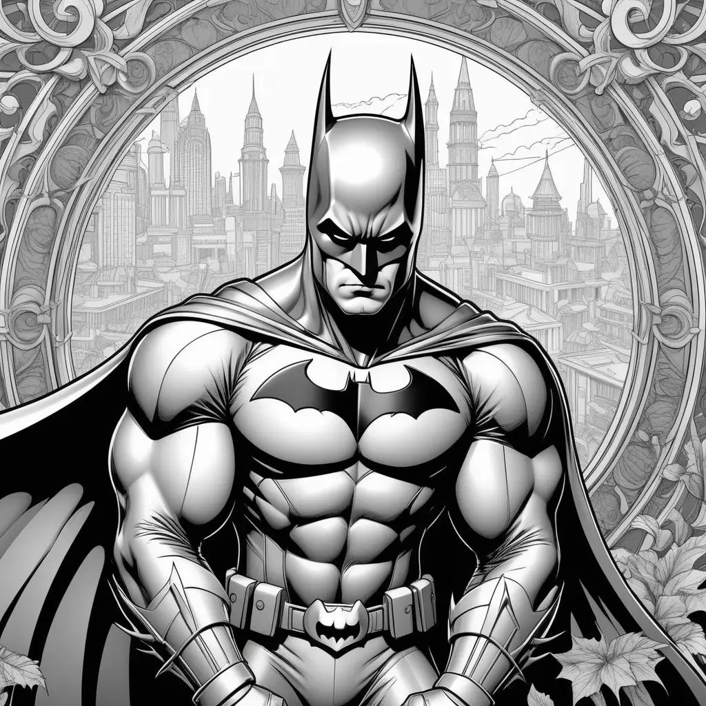 Black and white coloring pages of Batman