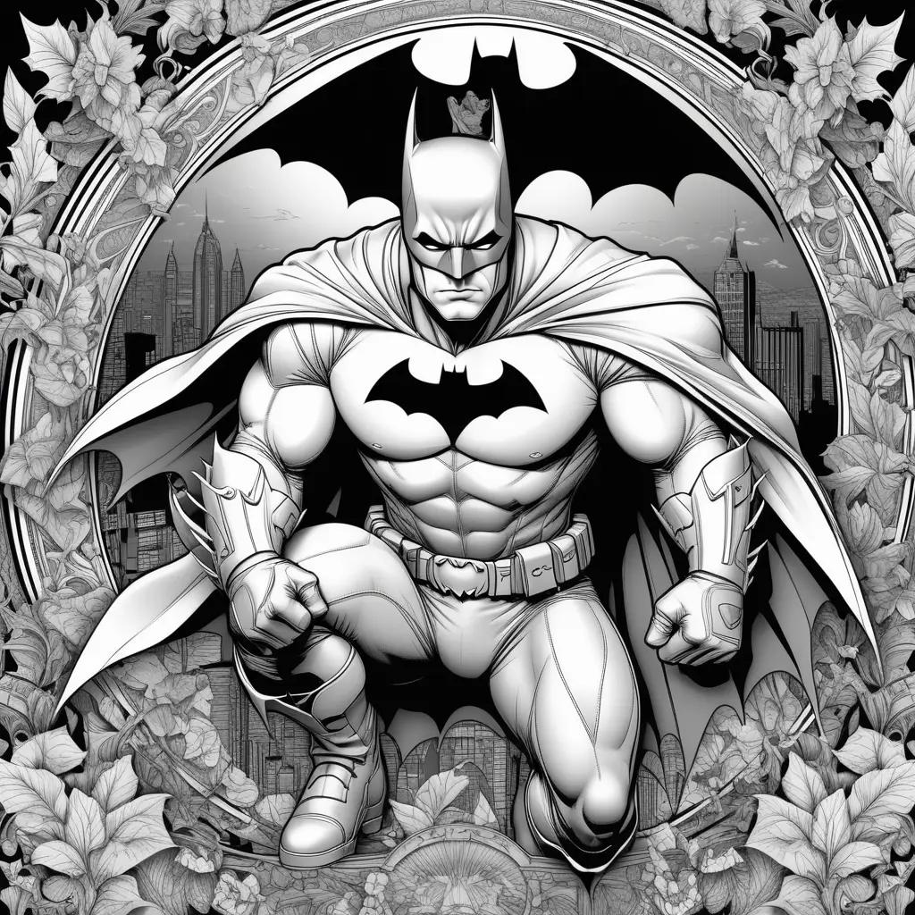 Black and white coloring pages of Batman