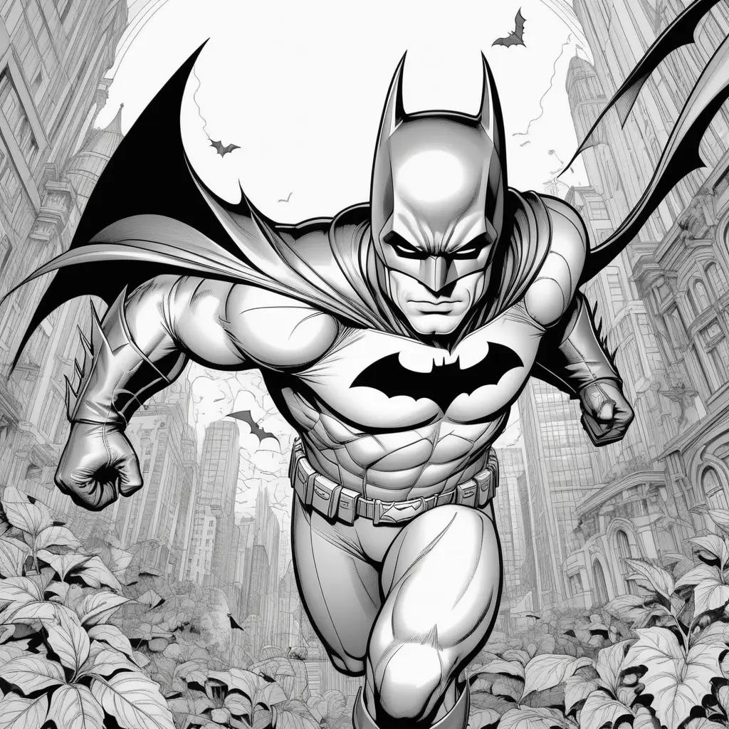 Black and white coloring pages of Batman