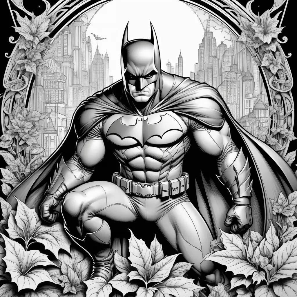 Black and white coloring pages of Batman