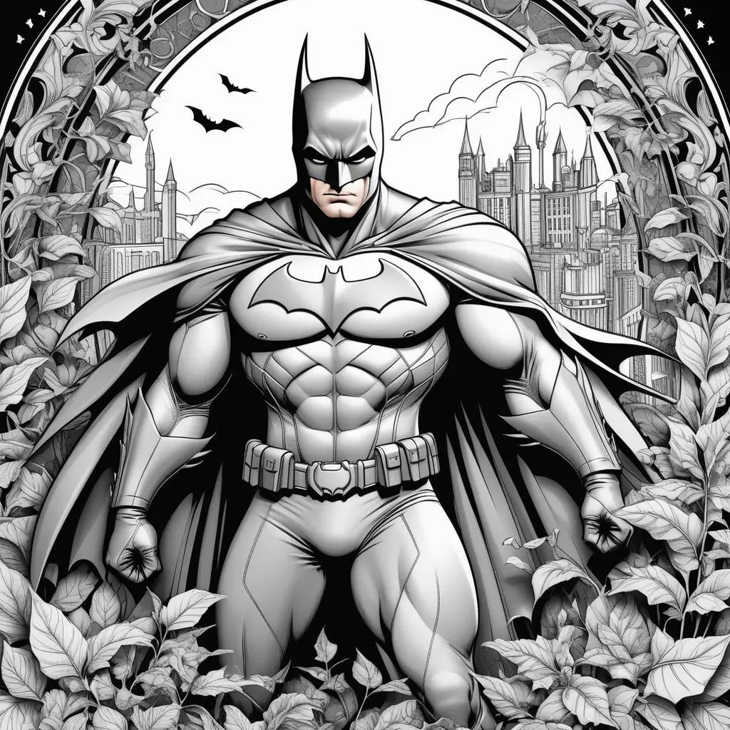 Black and white coloring pages of Batman