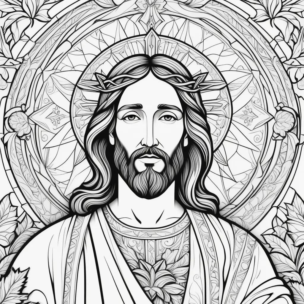 Black and white coloring pages of Jesus