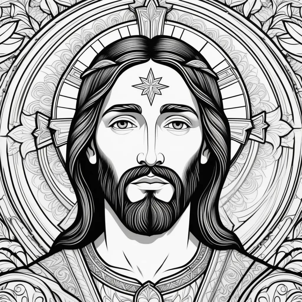 Black and white coloring pages of Jesus