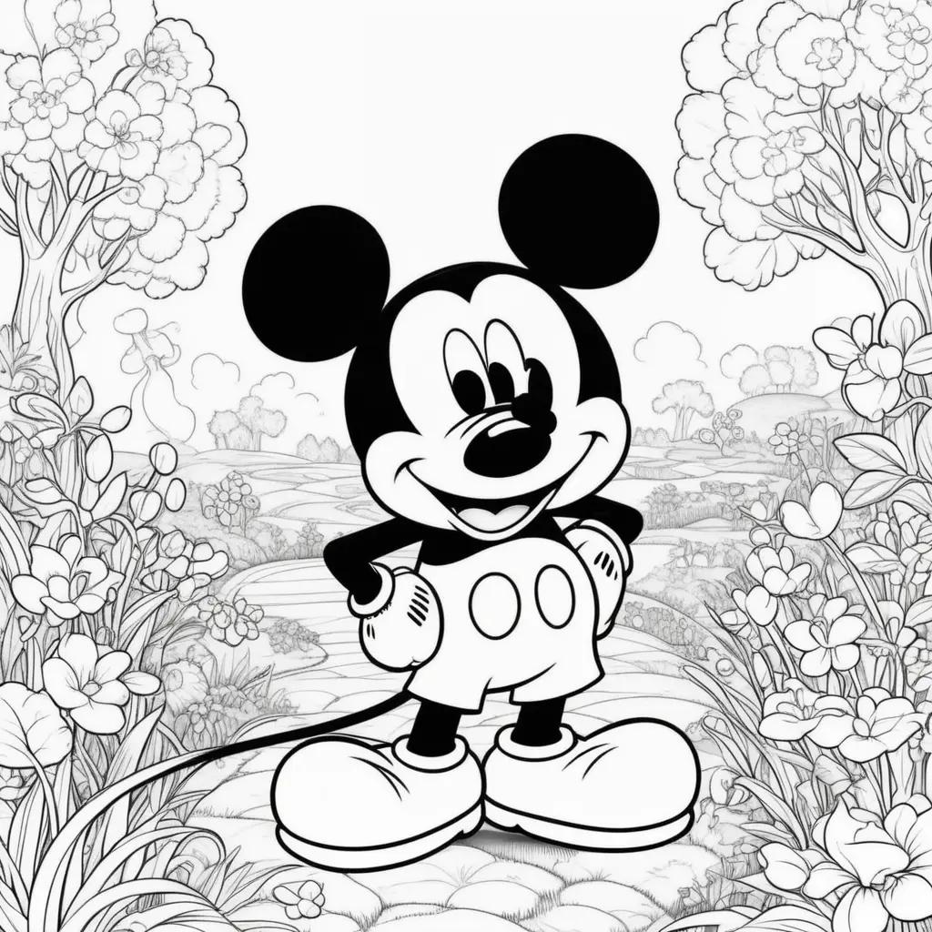 Black and white coloring pages of Mickey Mouse Clubhouse