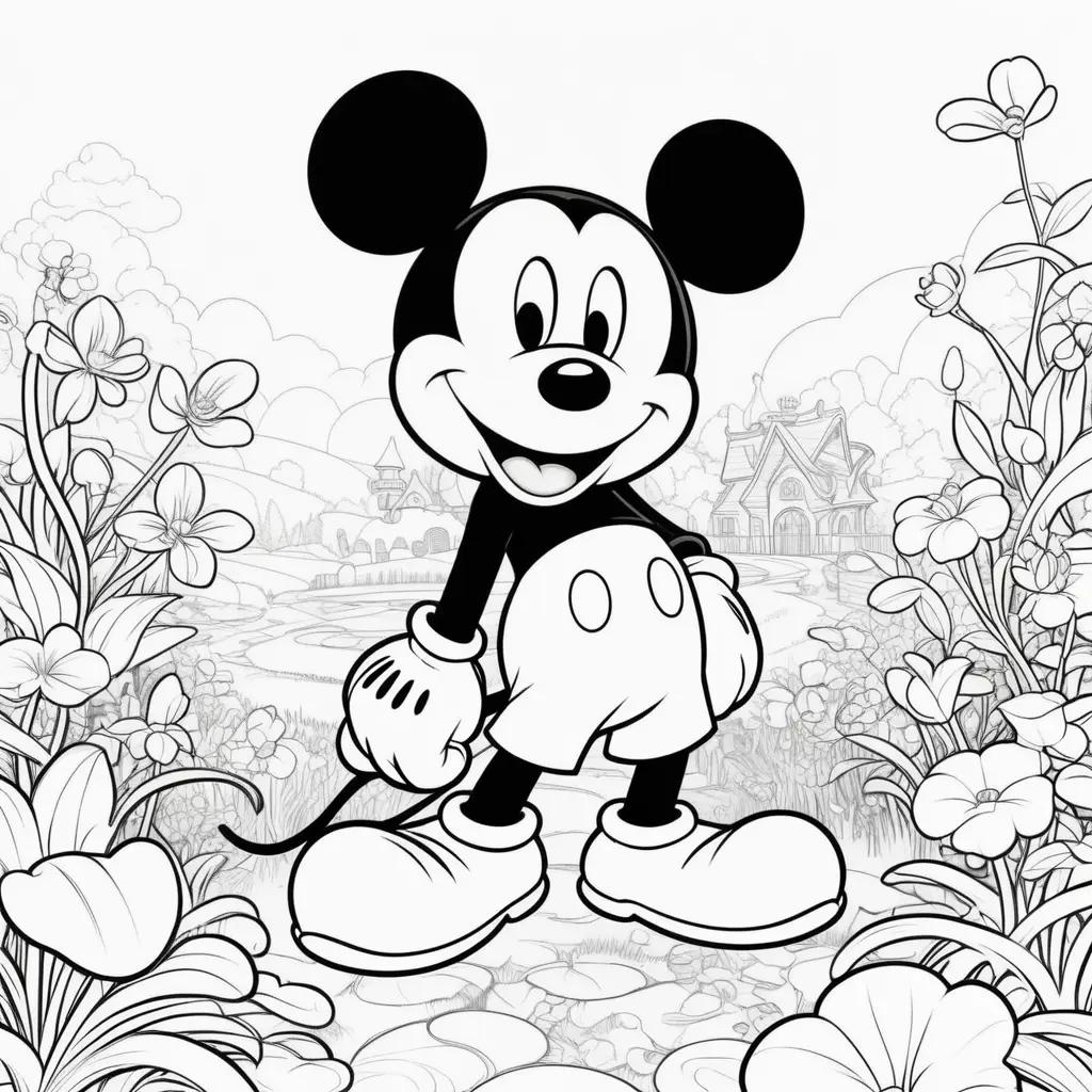 Black and white coloring pages of Mickey Mouse Clubhouse