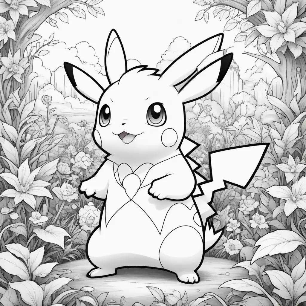 Black and white coloring pages of Pokemon