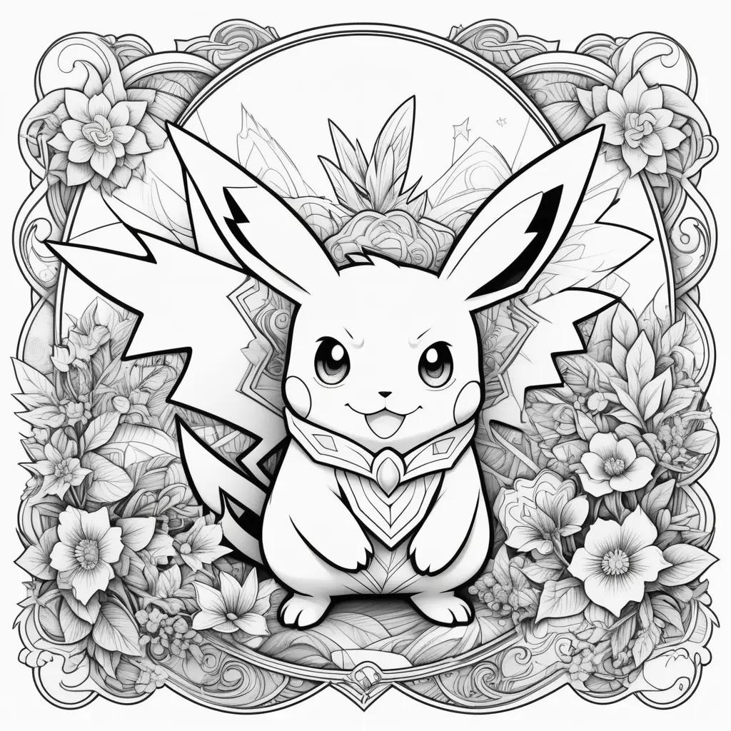 Black and white coloring pages of Pokemon cards