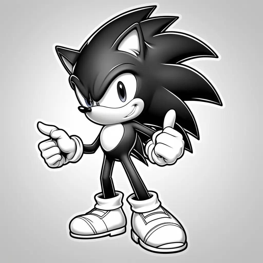 Black and white coloring pages of Sonic the Hedgehog