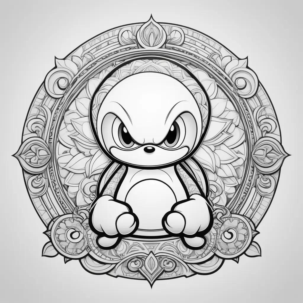 Black and white coloring pages of a cartoon character