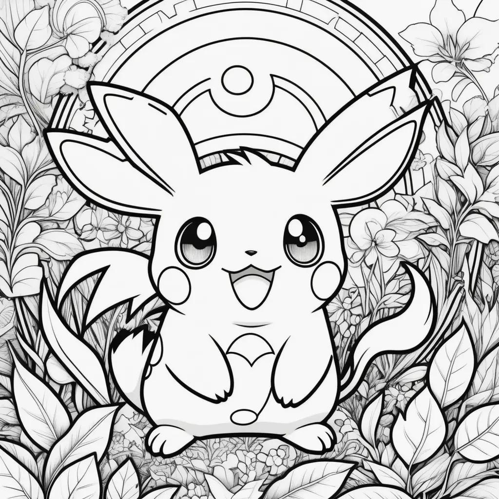 Black and white coloring pages of a pokemon