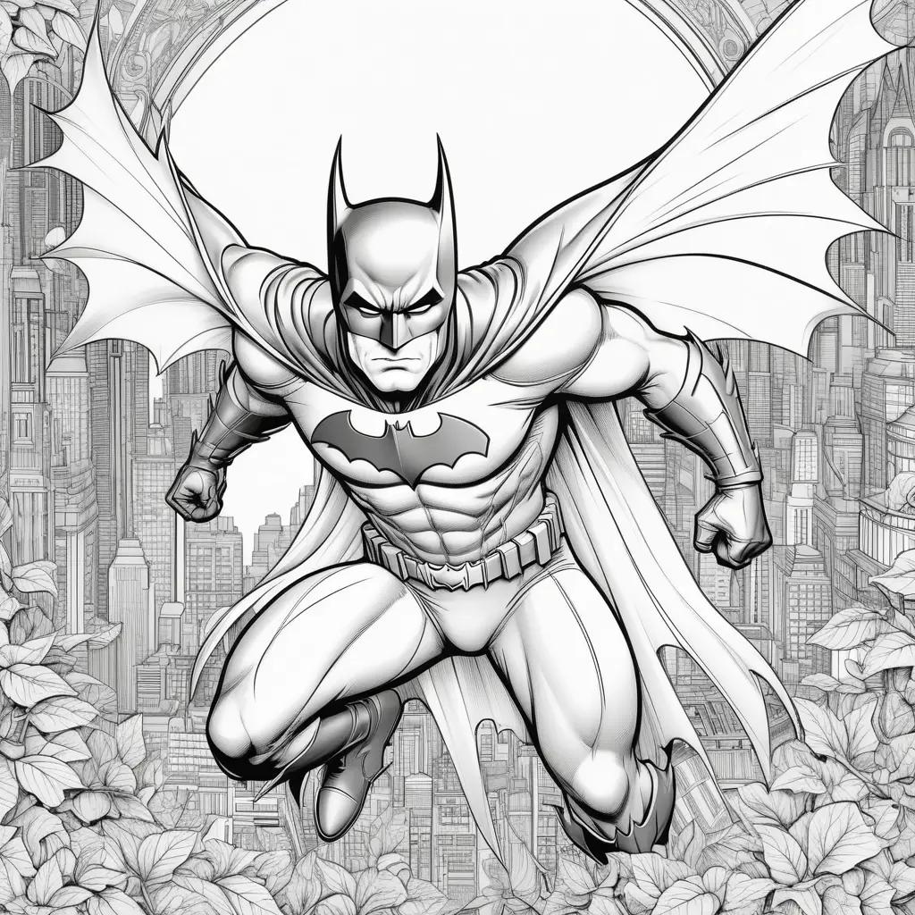 Black and white coloring pages of batman