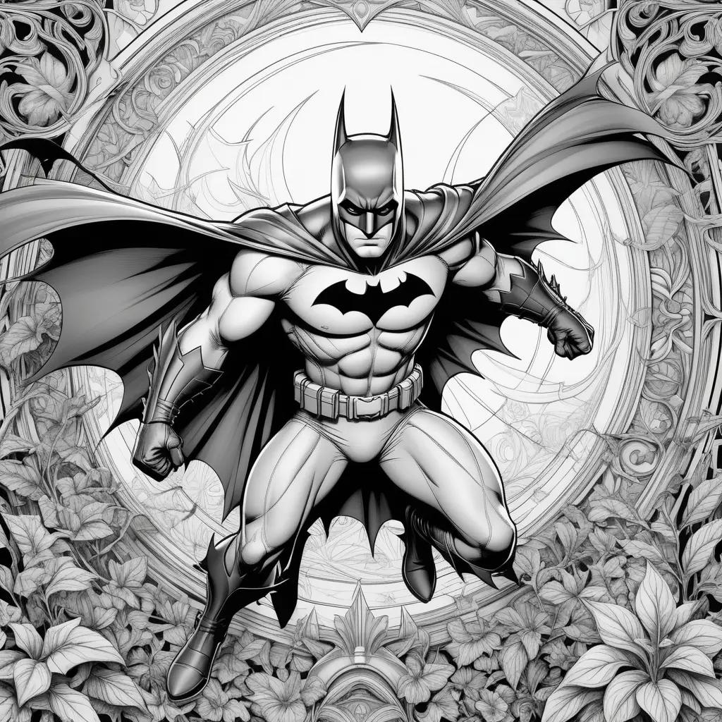 Black and white coloring pages of batman