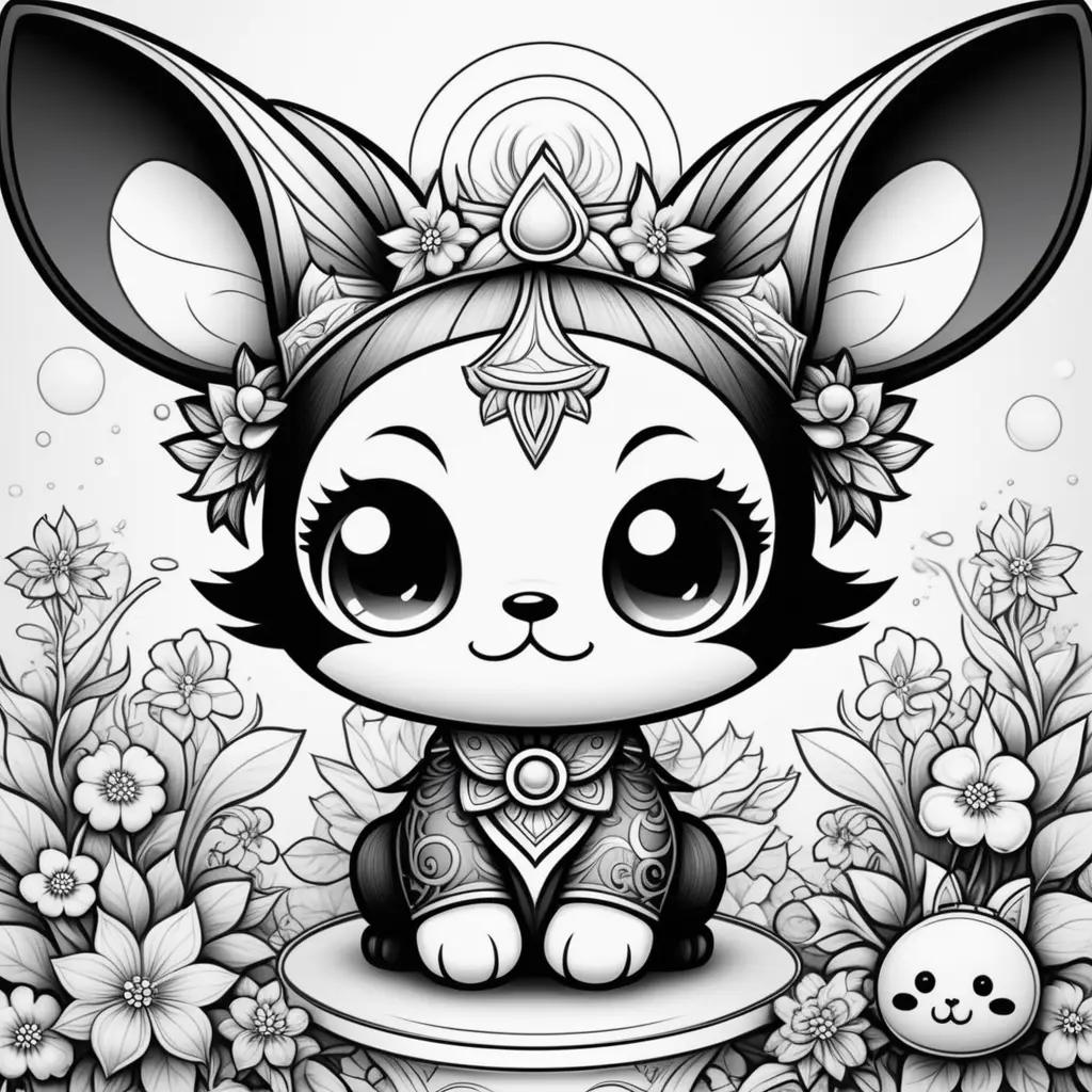 Black and white coloring pages of cute animals