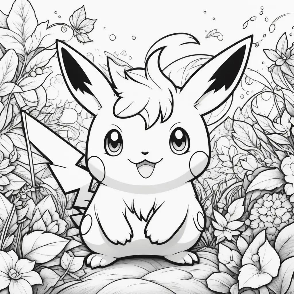 Black and white coloring pages of cute pokemon