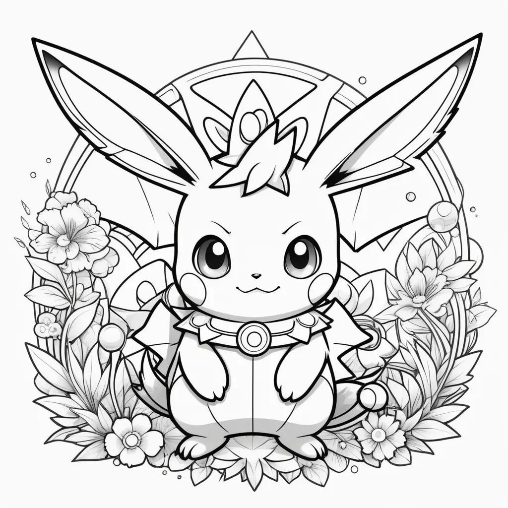 Black and white coloring pages of cute pokemon