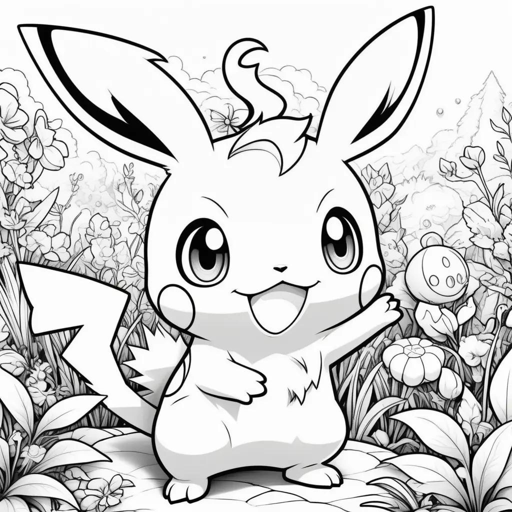 Black and white coloring pages of cute pokemon