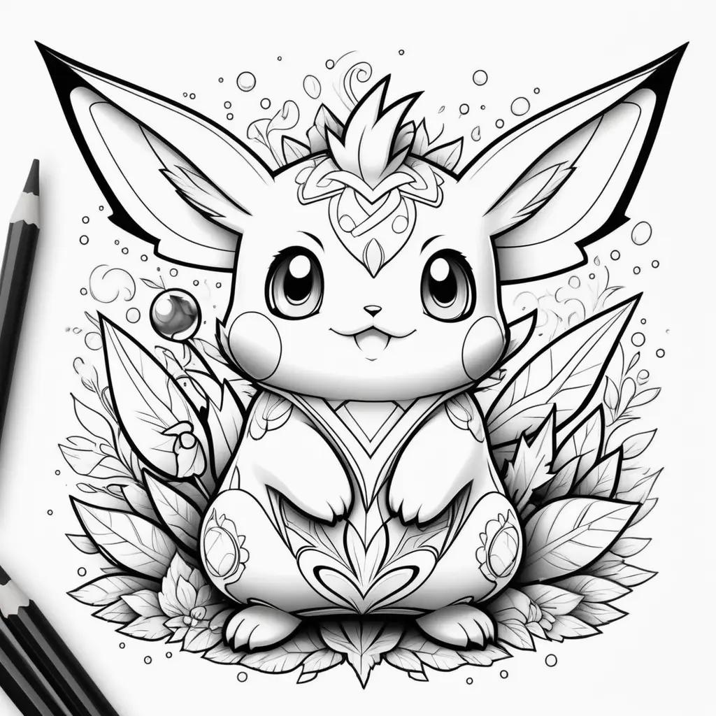 Black and white coloring pages of cute pokemon