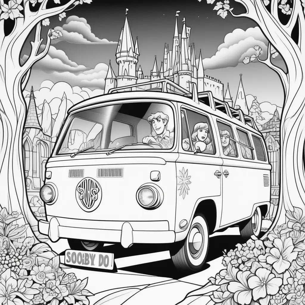 Black and white coloring pages of scooby doo