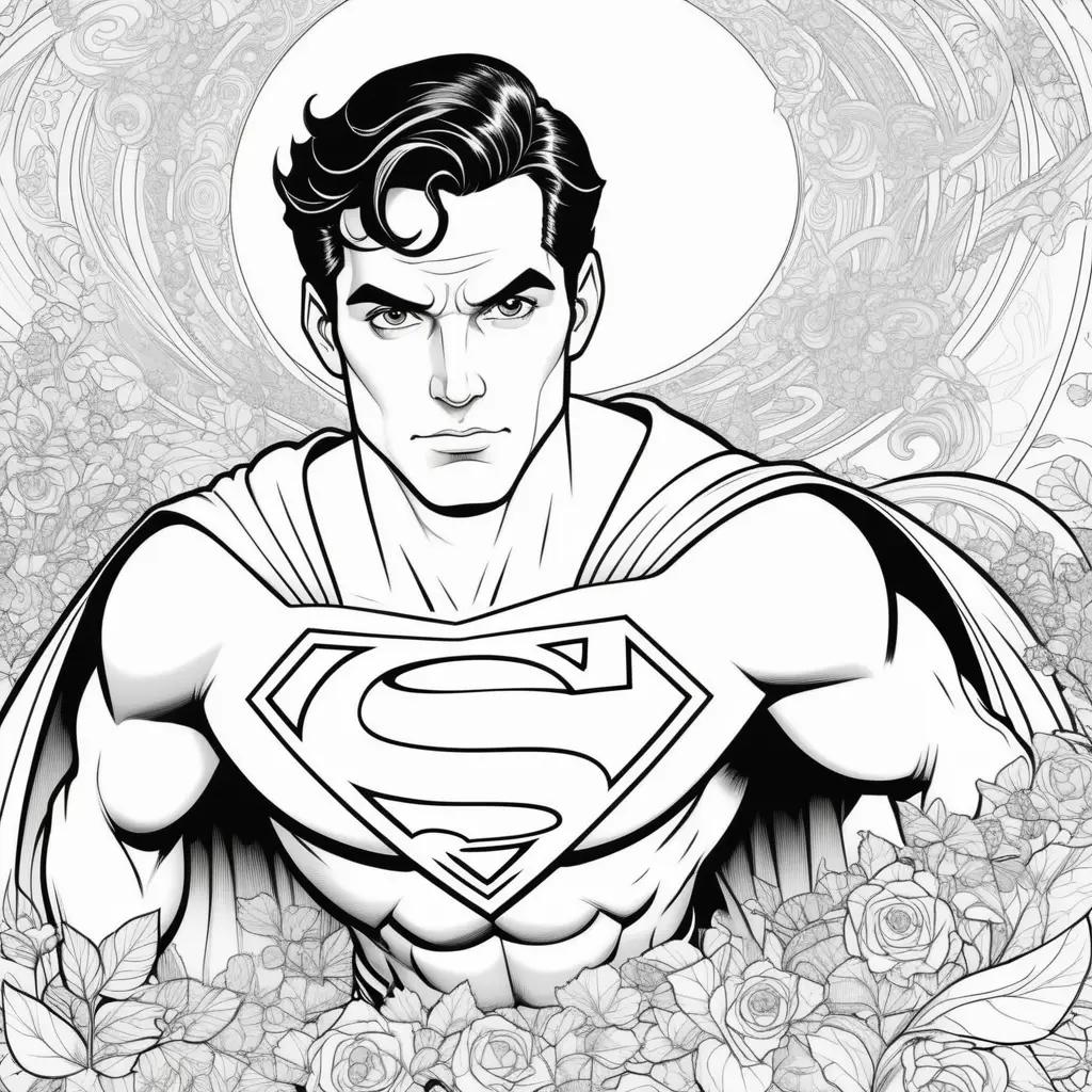 Black and white coloring pages of superman