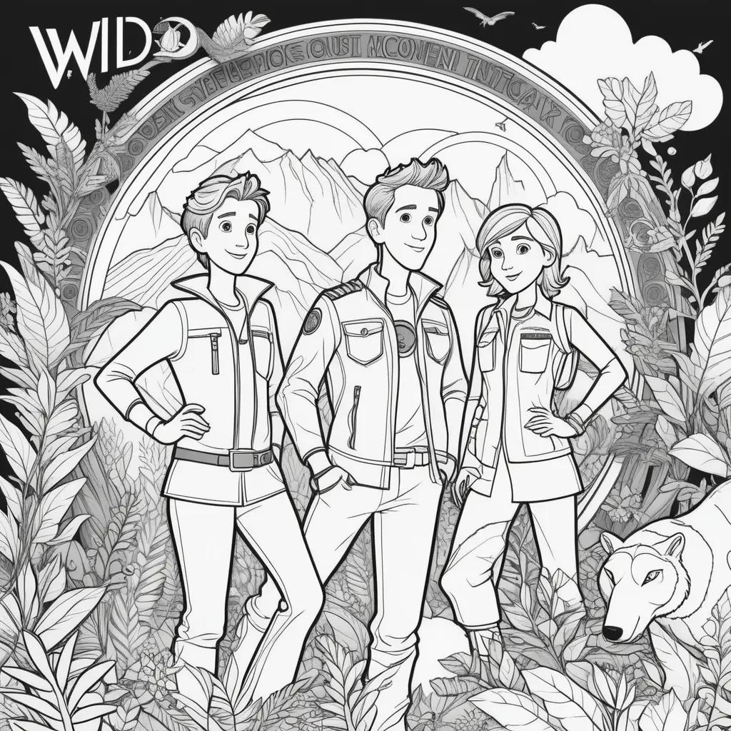 Black and white coloring pages of wild kratts