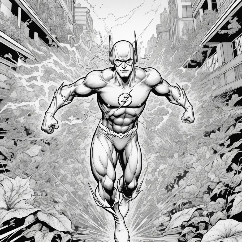 Black and white comic featuring The Flash