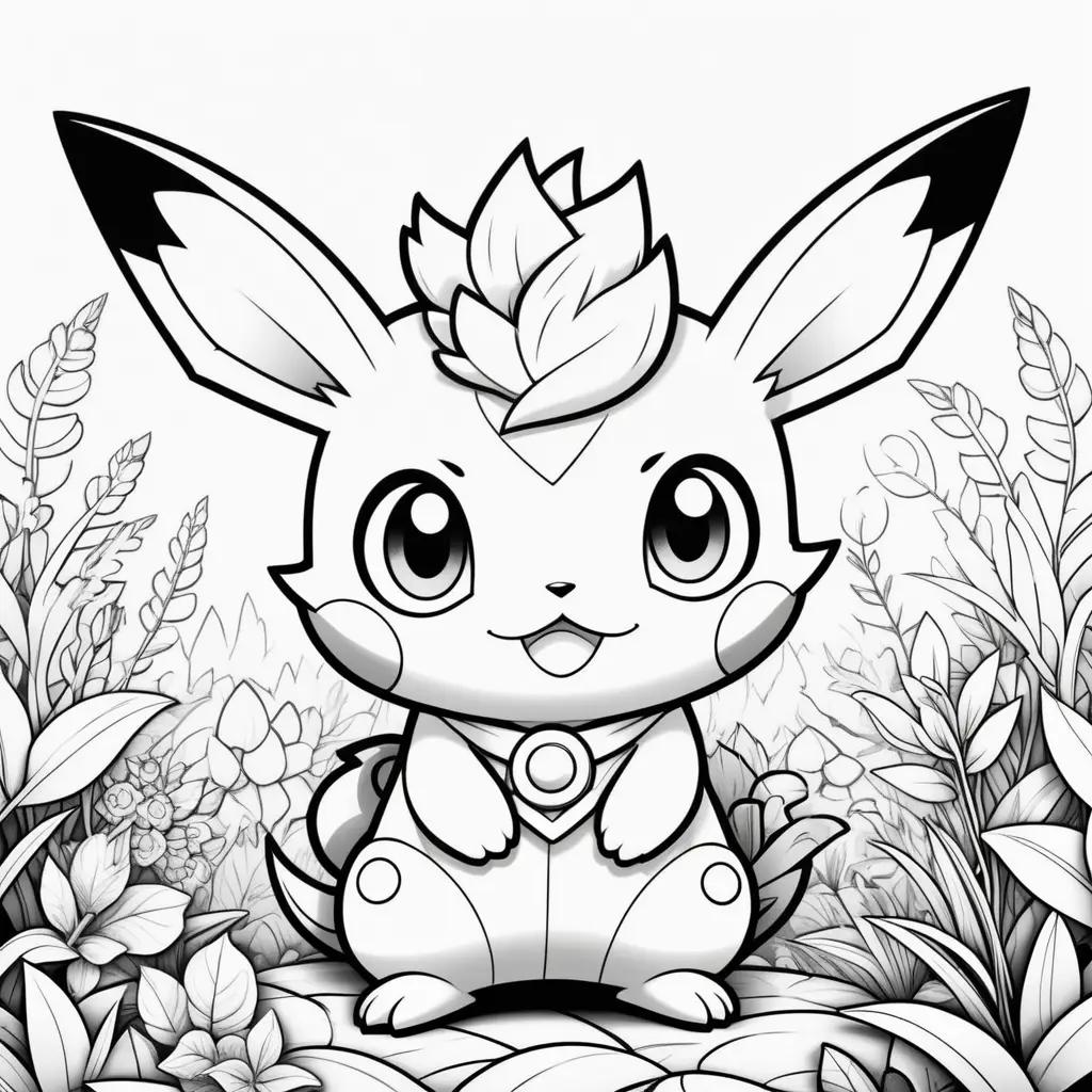 Black and white cute Pokemon coloring pages