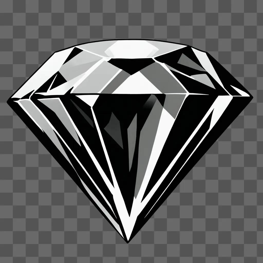 Black and white diamond drawing for kids