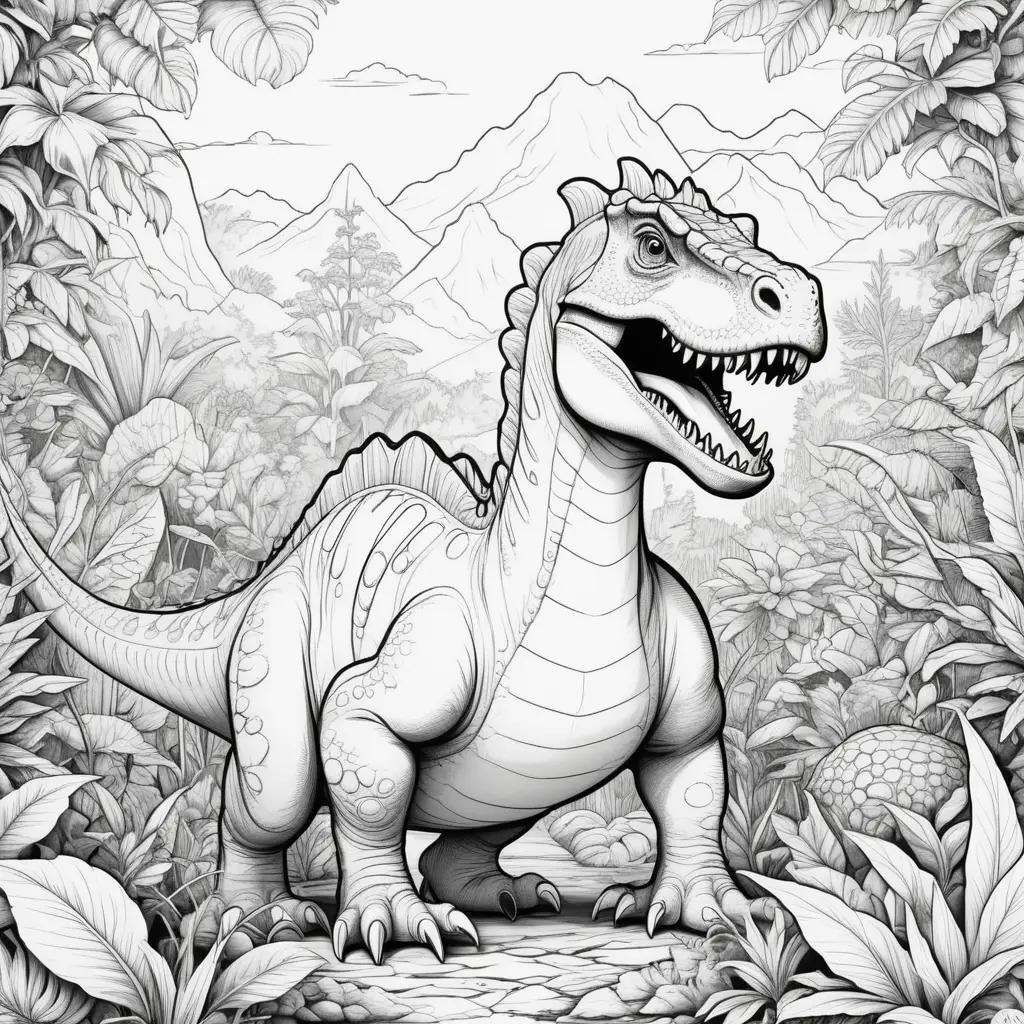 Black and white dinosaur coloring pages