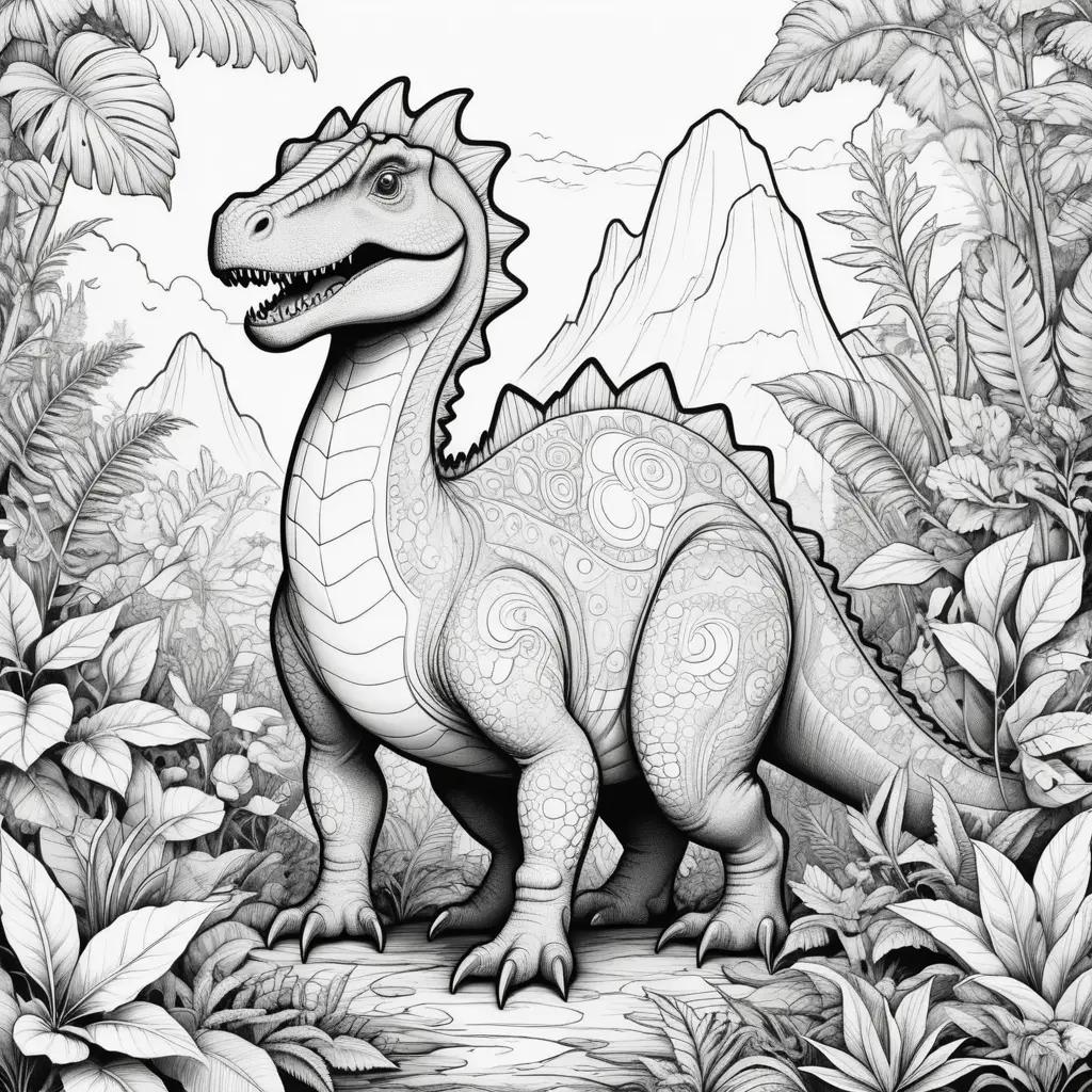 Black and white dinosaur coloring pages