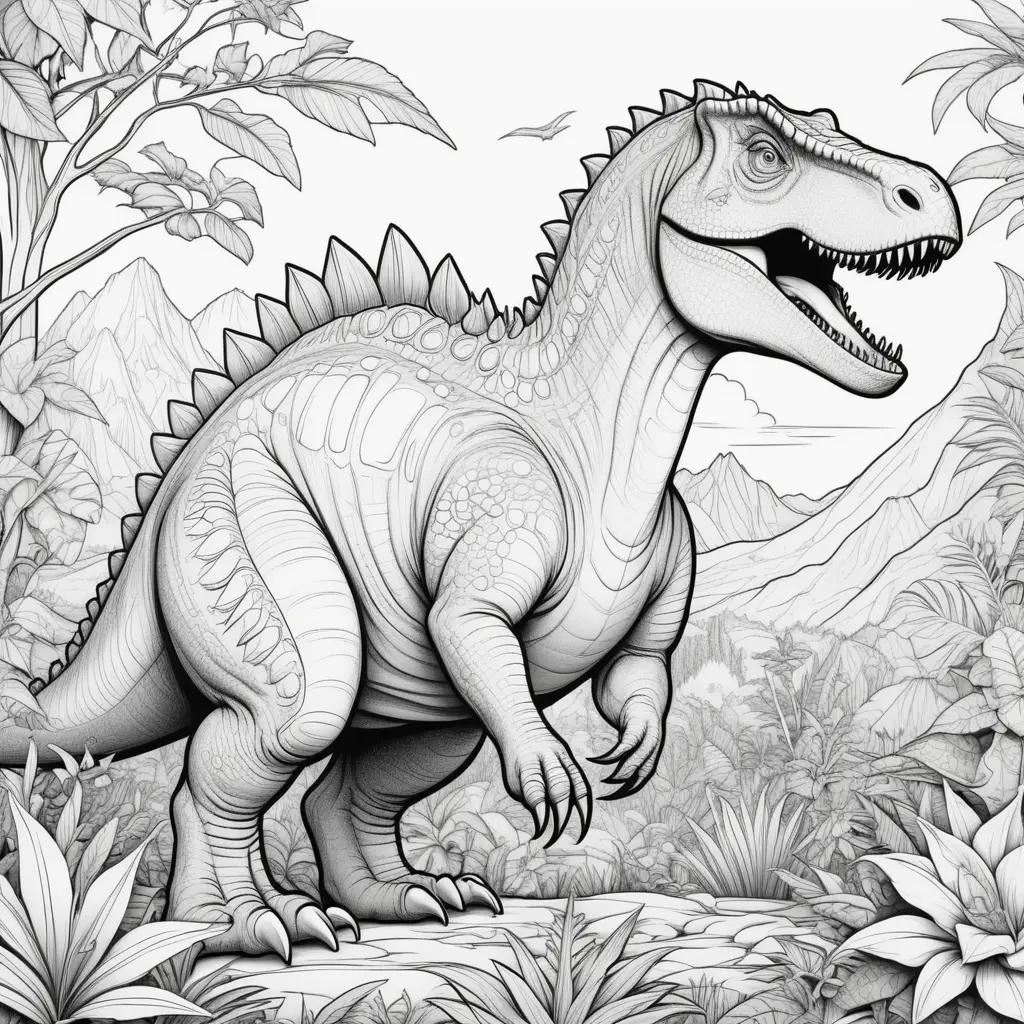 Black and white dinosaur coloring pages