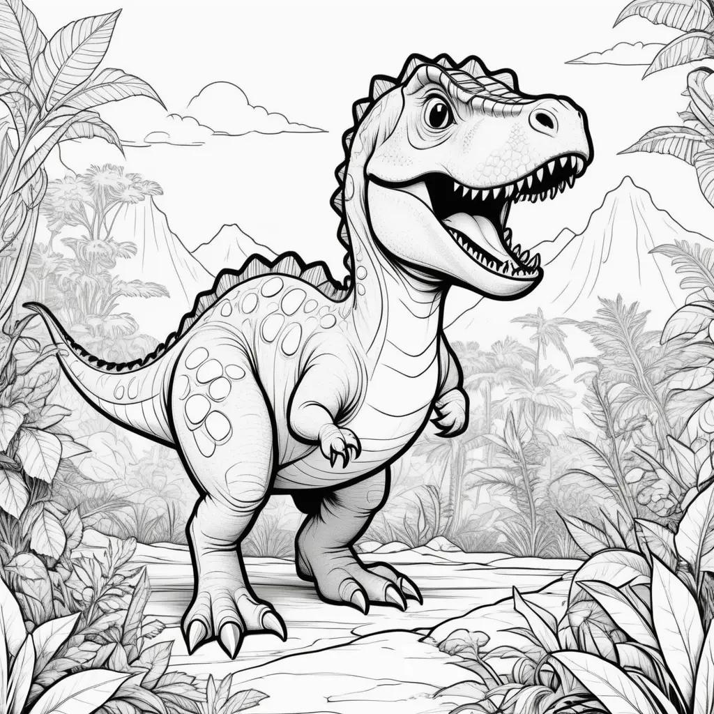 Black and white dinosaur coloring pages