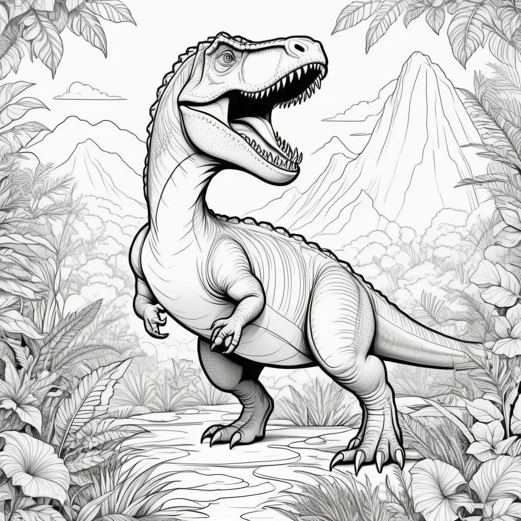 Black and white dinosaur coloring pages