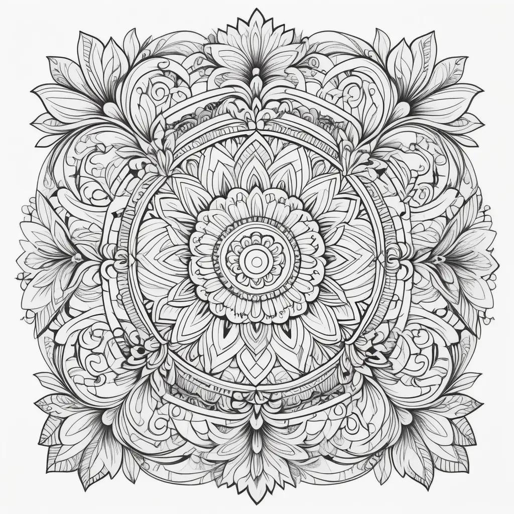 Black and white doodle coloring pages