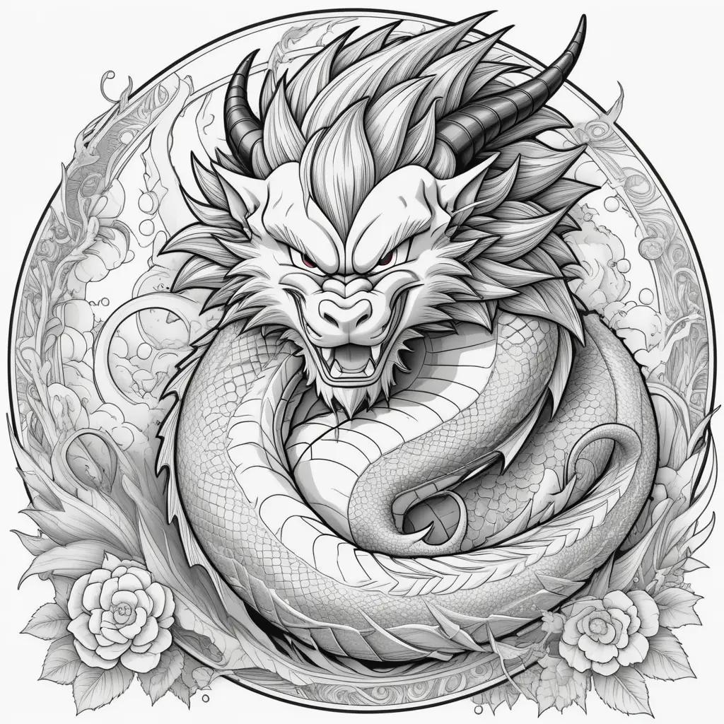 Black and white dragon ball z coloring pages