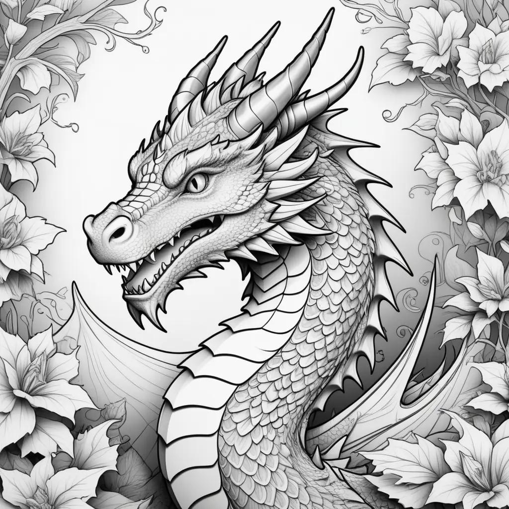 Black and white dragon coloring pages