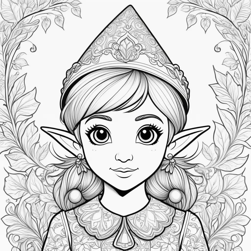 Black and white elf on the shelf color pages