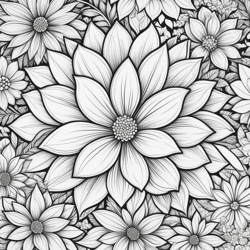 Black and white flower coloring pages