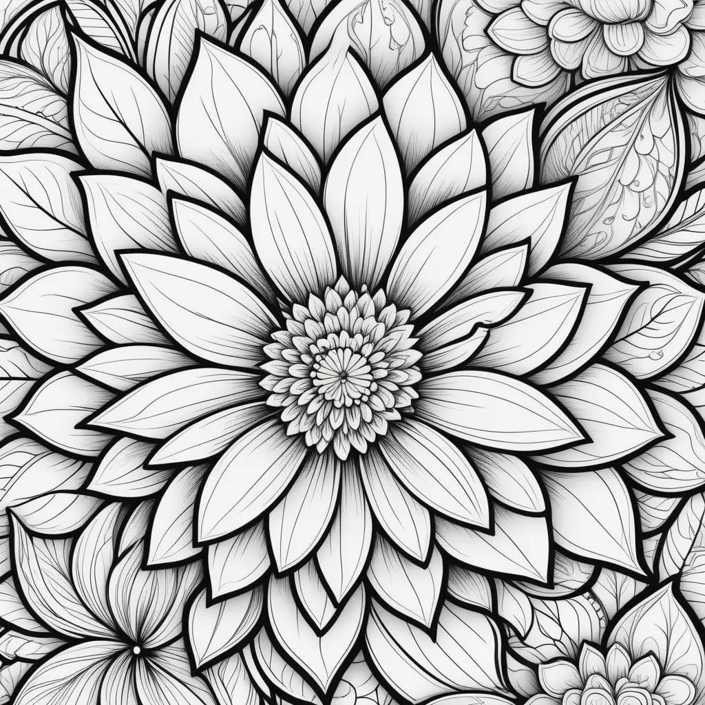 Black and white flower coloring pages