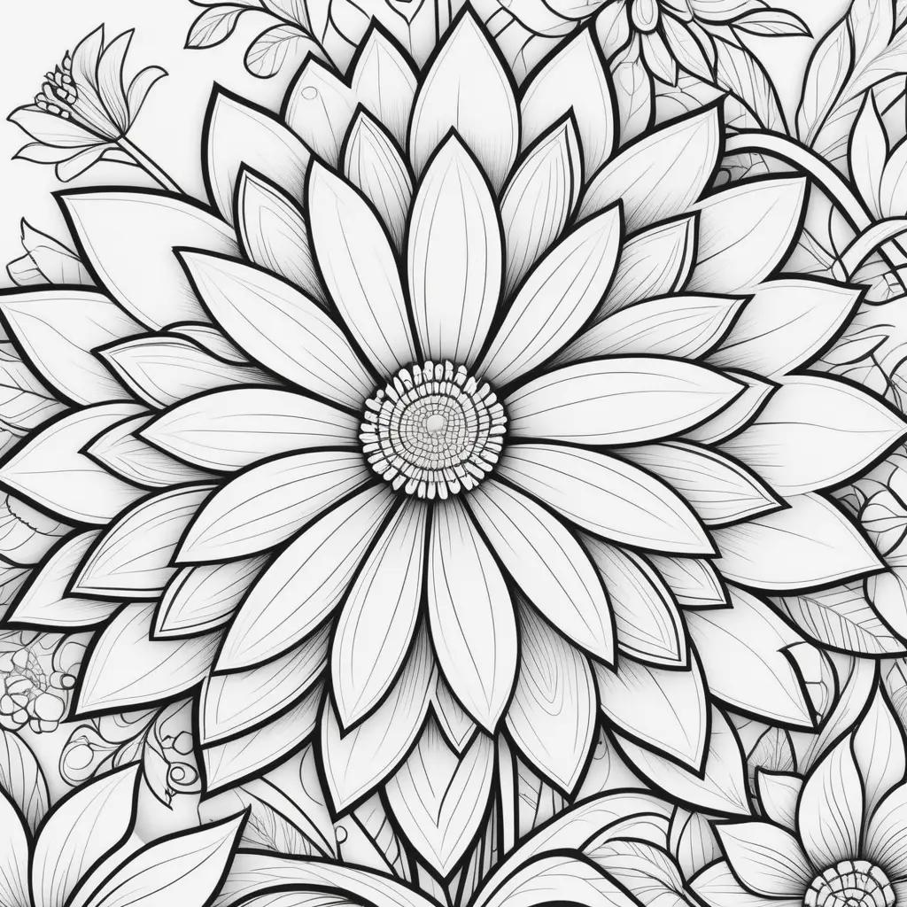 Black and white flower coloring pages for adults