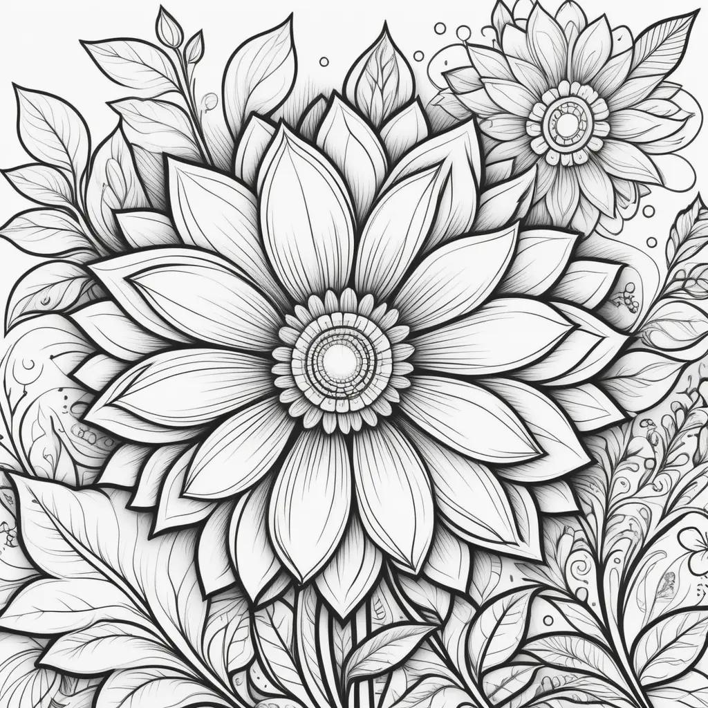 Black and white flower coloring pages to print