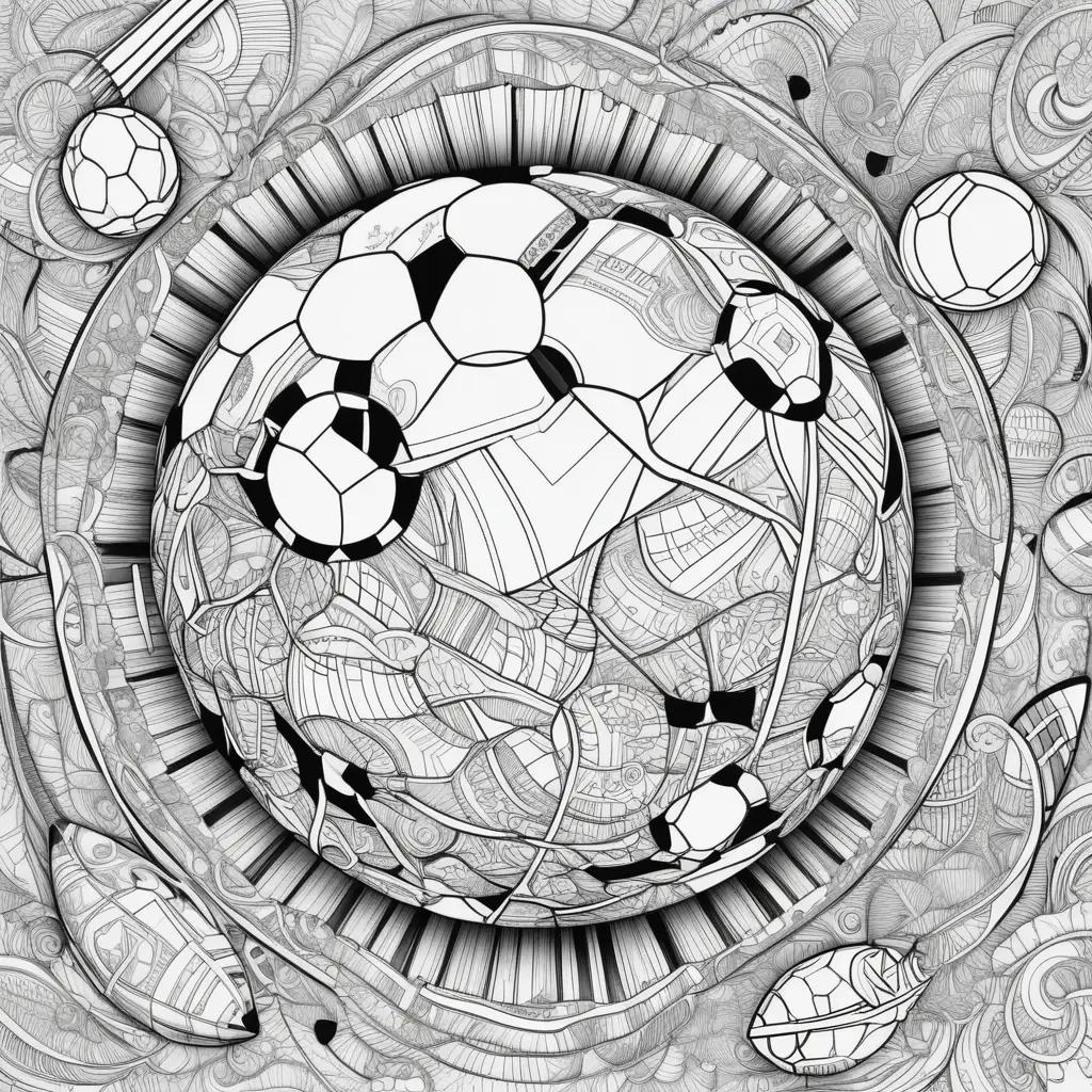 Black and white football coloring page with dotted lines