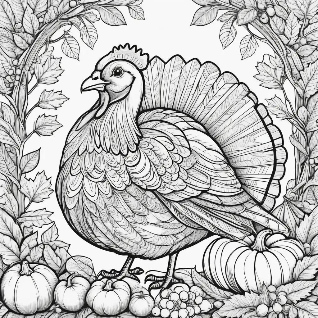 Black and white free Thanksgiving coloring pages