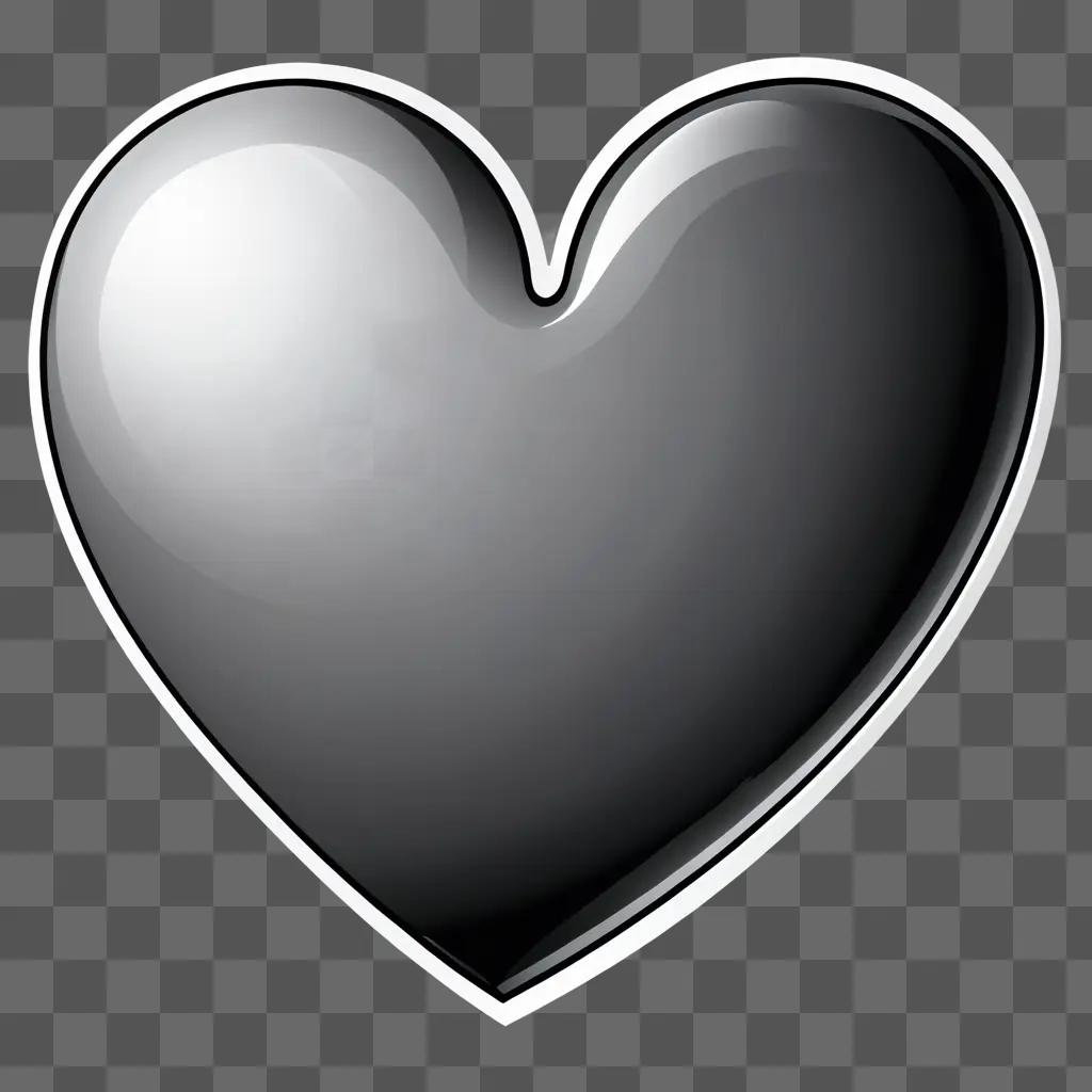 Black and white heart clipart