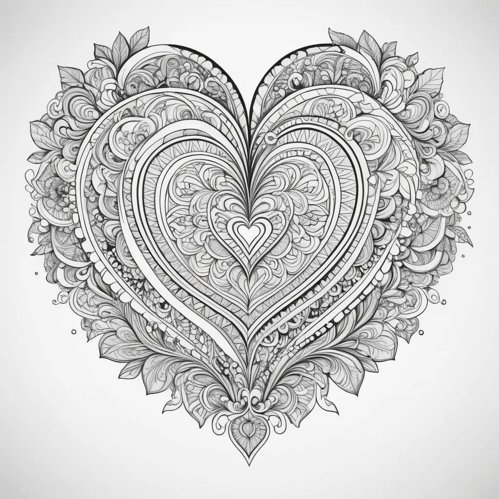 Black and white heart design on a white background